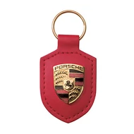 Porsche Kulcstartó (pajzsos, piros színű bőr)