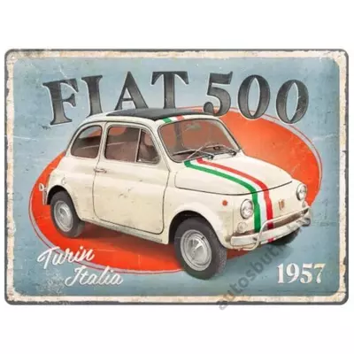 FIAT 500 FÉMTÁBLA, FIAT termékek, FIAT ajándék, FIAT kiegészítők, FIAT LIFYSTYLE