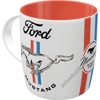 Ford bögre, Ford Mustang bögre, porcelán bögre, Mustang termékek, Mustang ajándék, Mustang kiegészítők, 