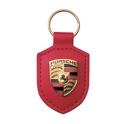 Porsche Kulcstartó (pajzsos, piros színű bőr)
