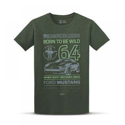 Ford Mustang American Legend Zöld Férfi Póló (S-XXL)