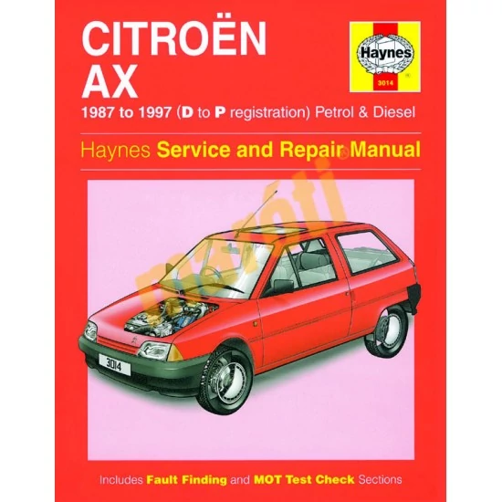 JAVÍTÁSI KÉZIKÖNYV, CITROEN AX (1987-1997) (ANGOL NYELVŰ)
