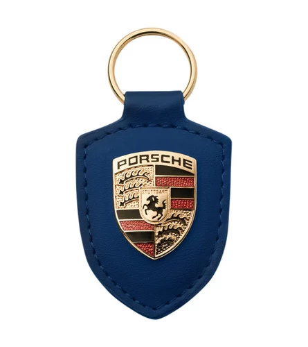 PORSCHE KULCSTARTÓ, PORSCHE (PAJZSOS, KÉK SZÍNŰ BŐRREL)